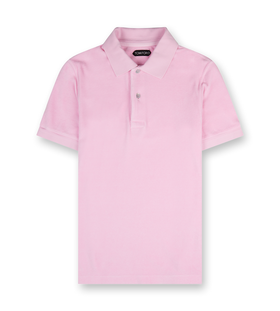 Cotton jersey polo shirt in Pink