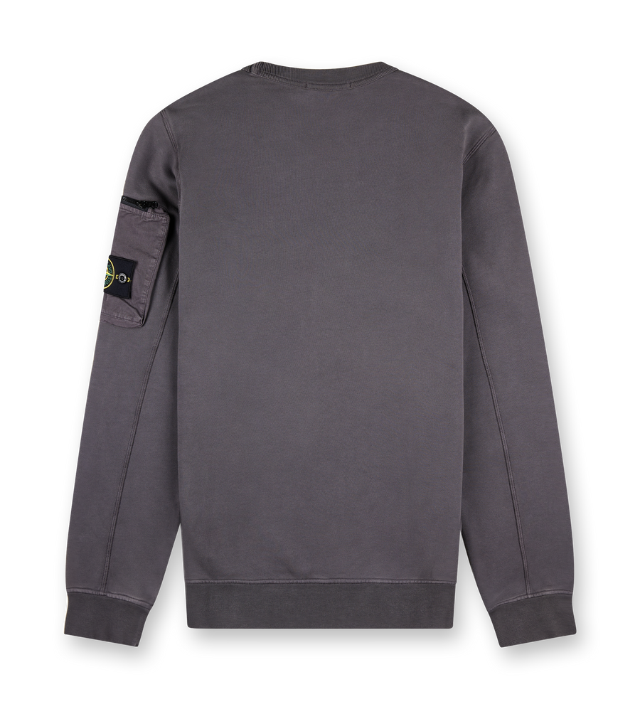 Crewneck Sweatshirt With Zip Sleeve Charcoal