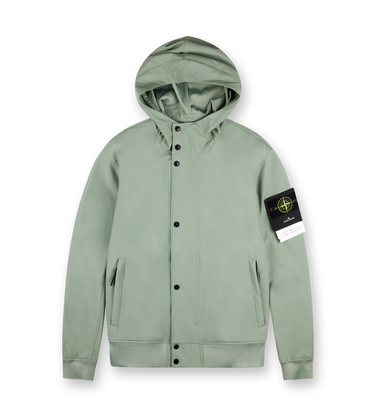 Stone Island Soft Shell Hooded Jacket Black | Man