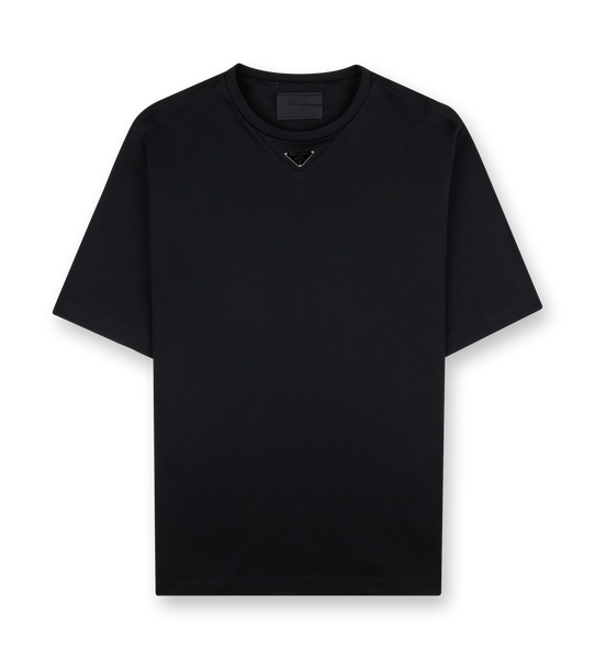 Prada Triangle Logo Cotton T-shirt Black – FOUR Amsterdam