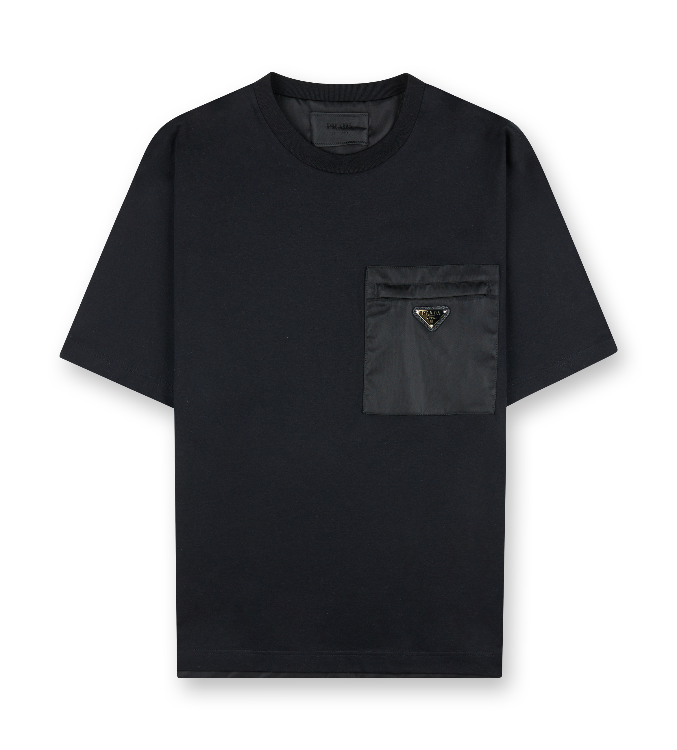 Prada T-shirt van nylon en jersey in zwart