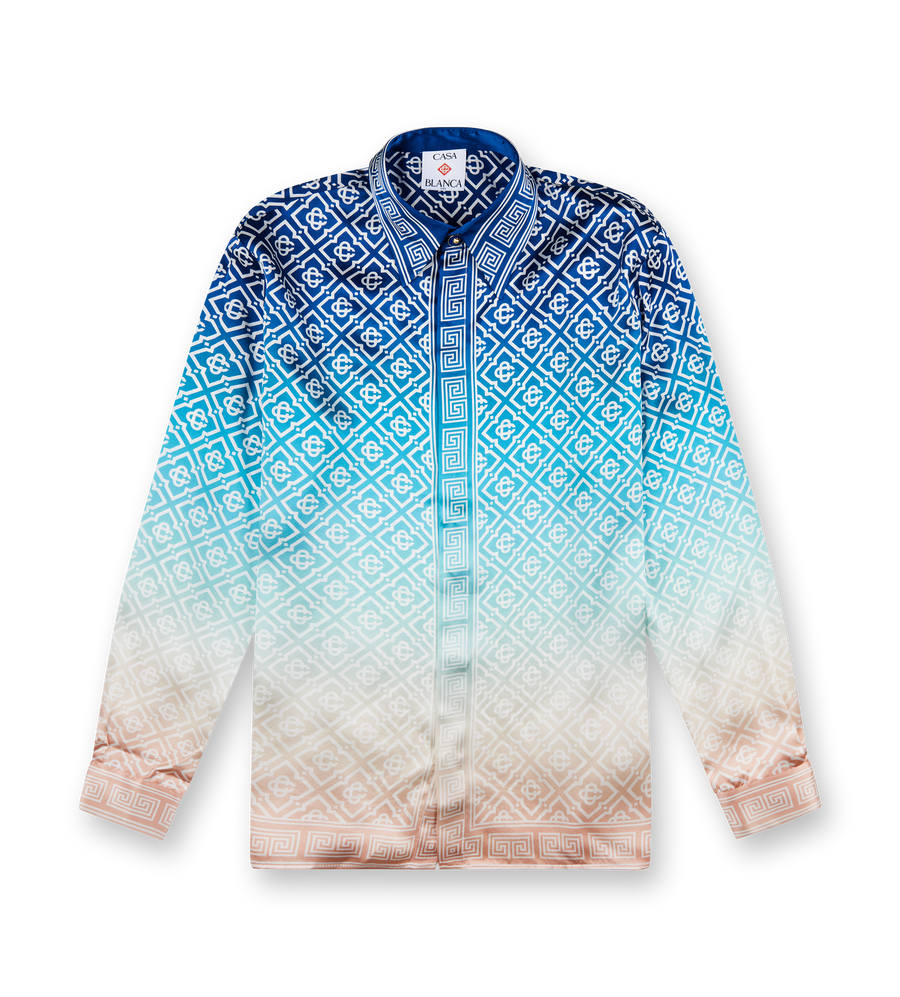 Jacquard Gradient Silk Shirt Multicolor
