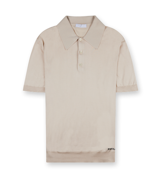 Tシャツ・カットソー PRADA SS25 Sand silk polo shirt (UMB925SOOO16AI F0018) Sand silk polo shirt – G&B