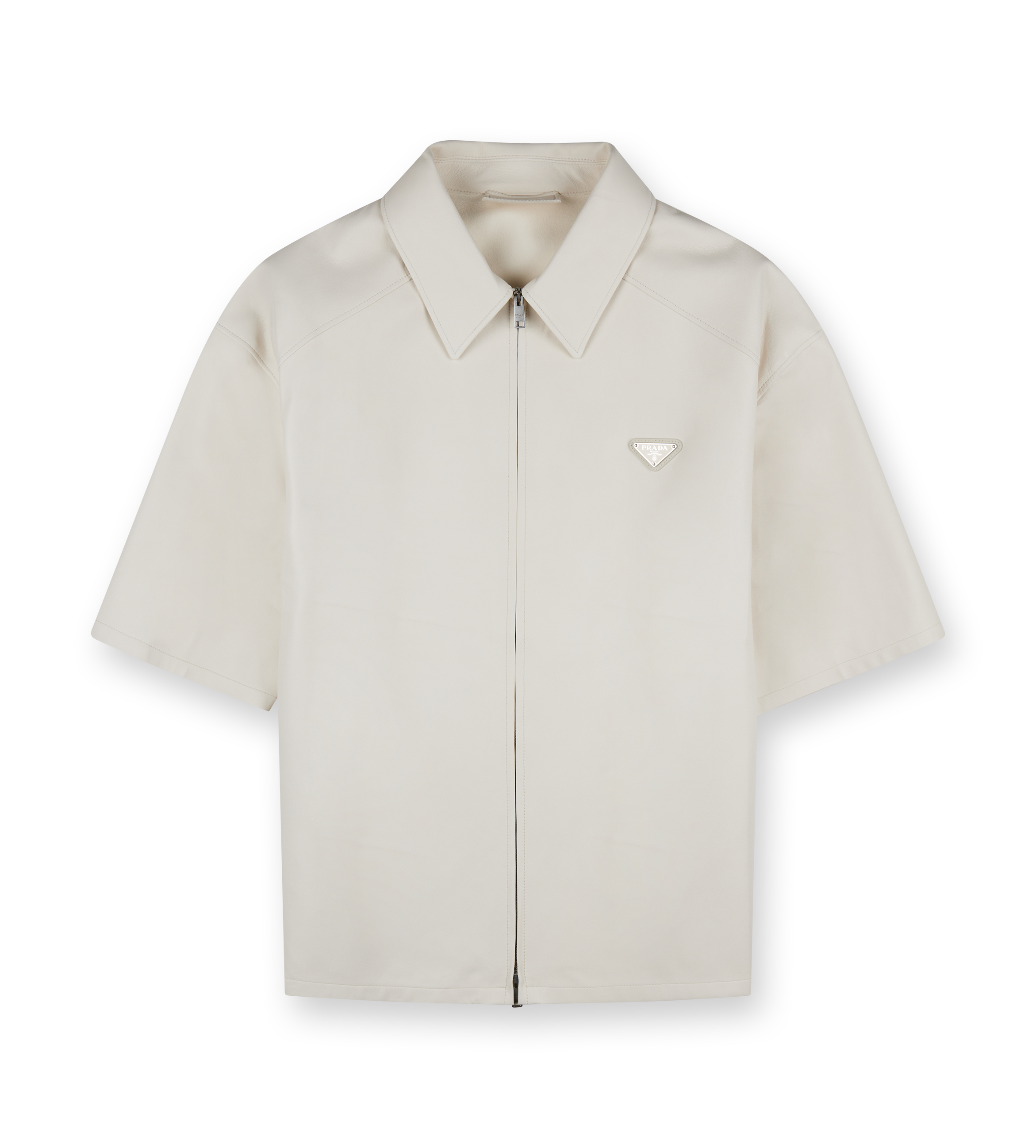 Chalk White Nappa Leather Shirt