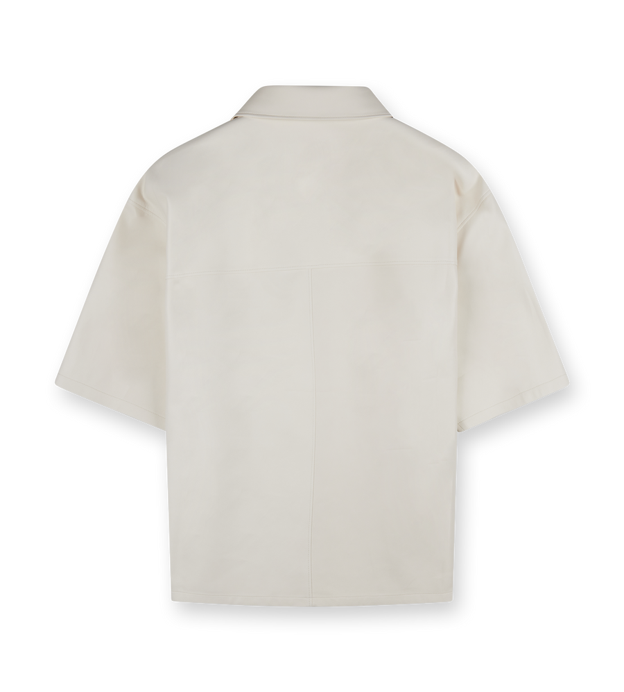 Chalk White Nappa Leather Shirt