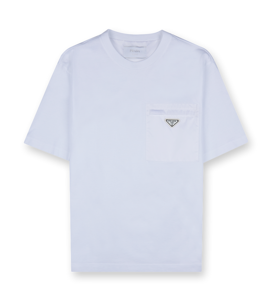 Re-nylon and Jersey T-shirt White