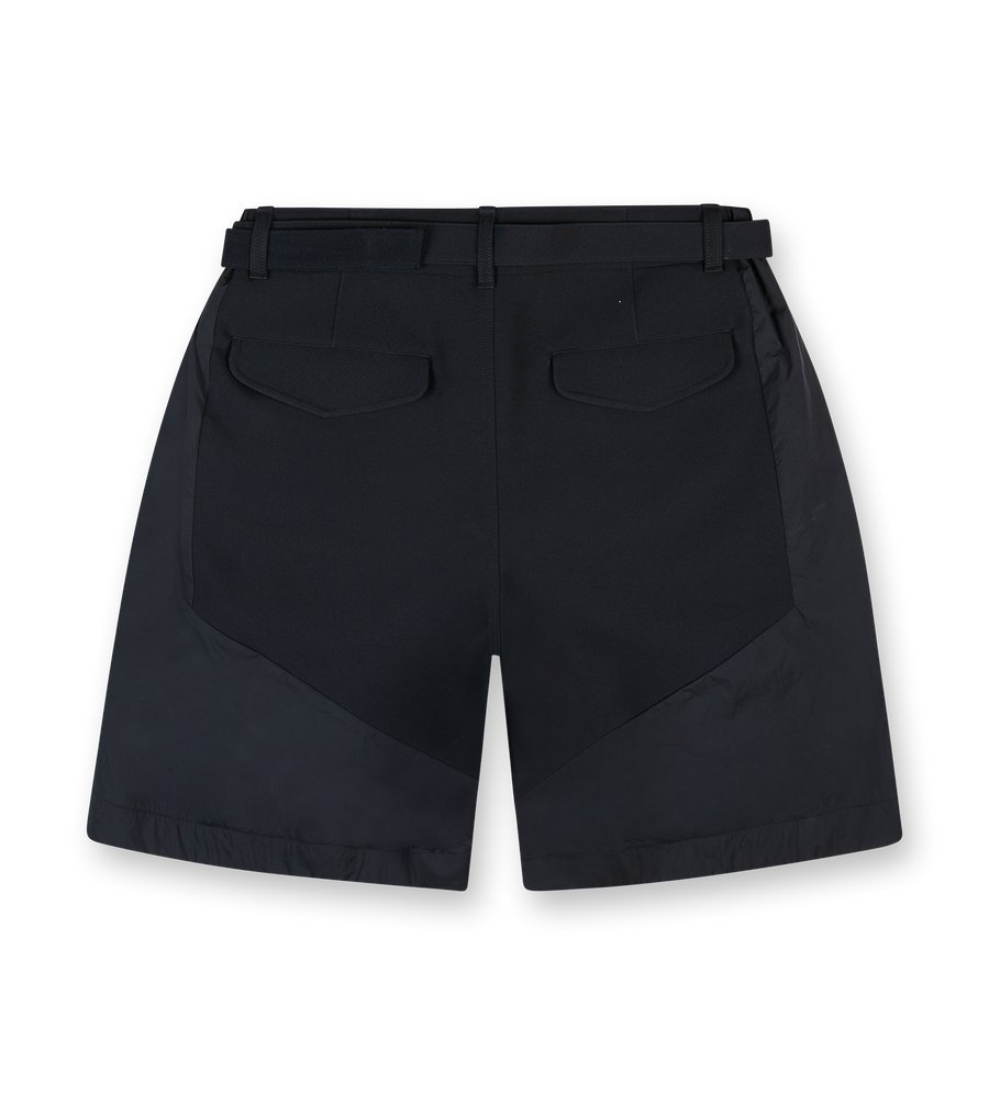 Matelasse Twill Mix Shorts Black