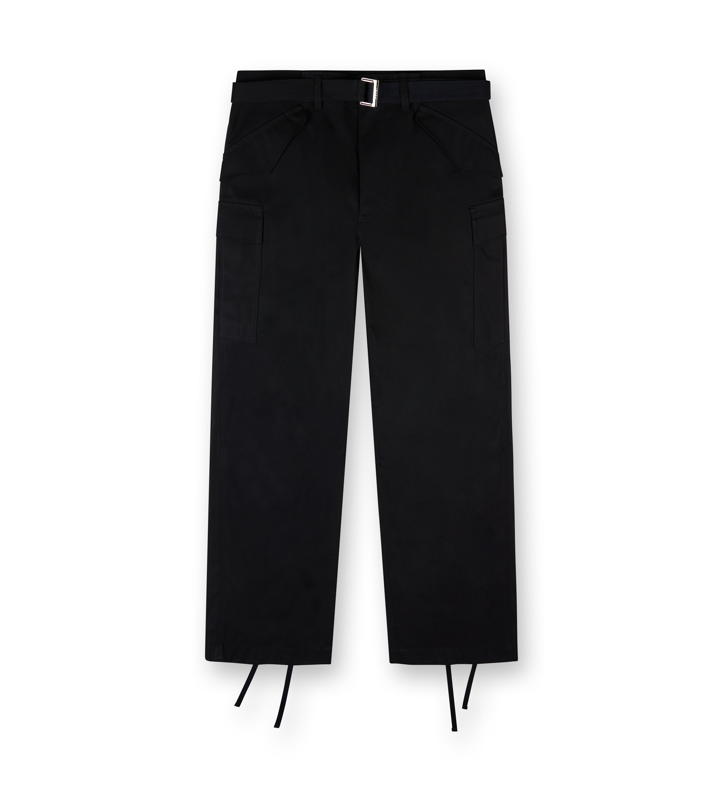 Cotton Twill Cargo Pants Black