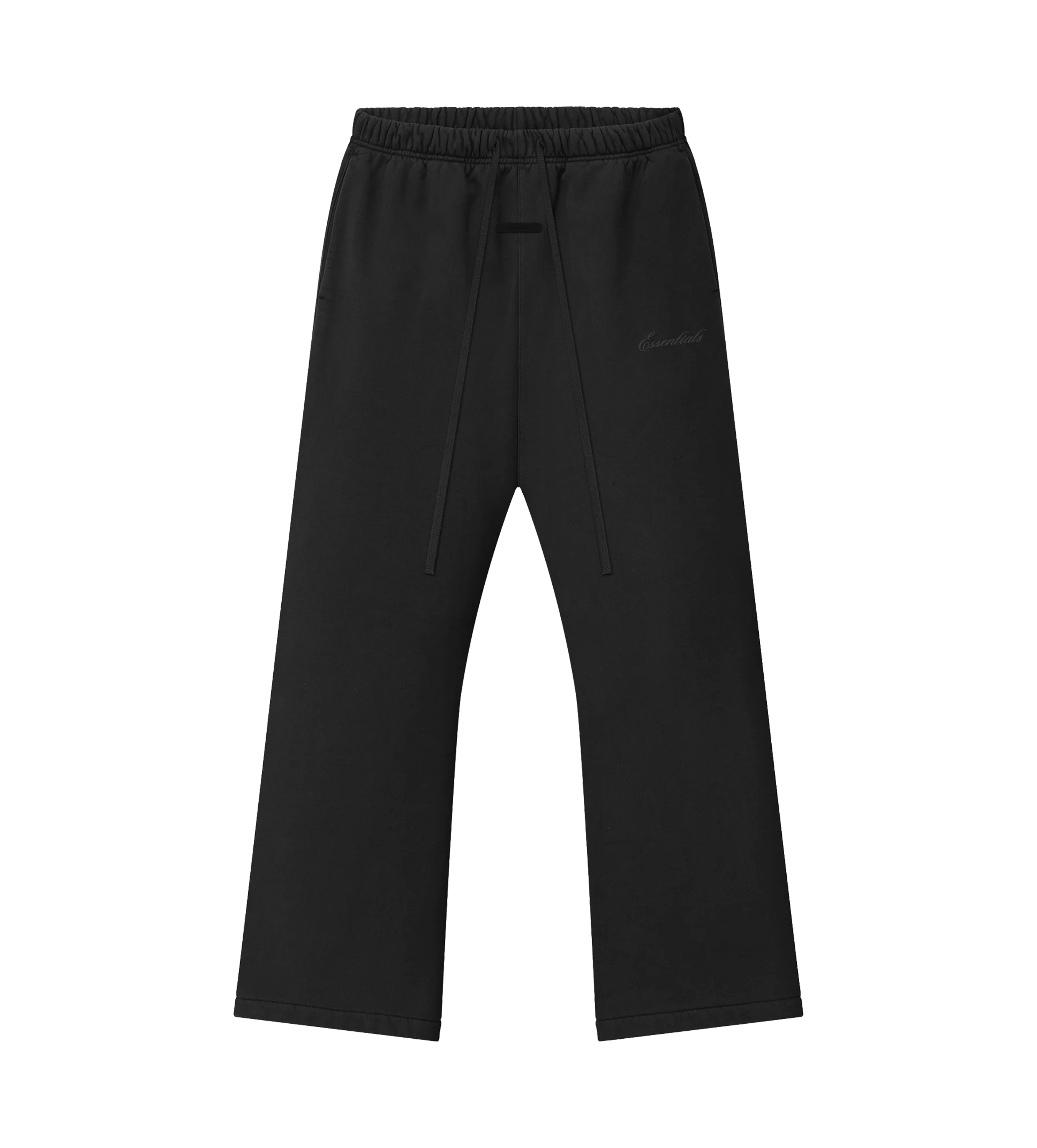 Fear of God Essentials Kenmerkende Flare-joggingbroek in vervaagd zwart