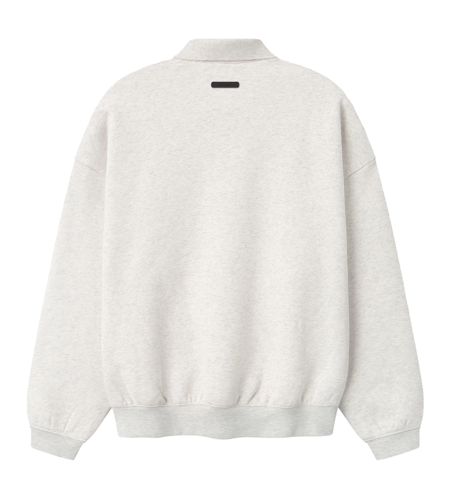 Fear of God Essentials Signature 90s Polo Sweatshirt in Oatmeal Heather