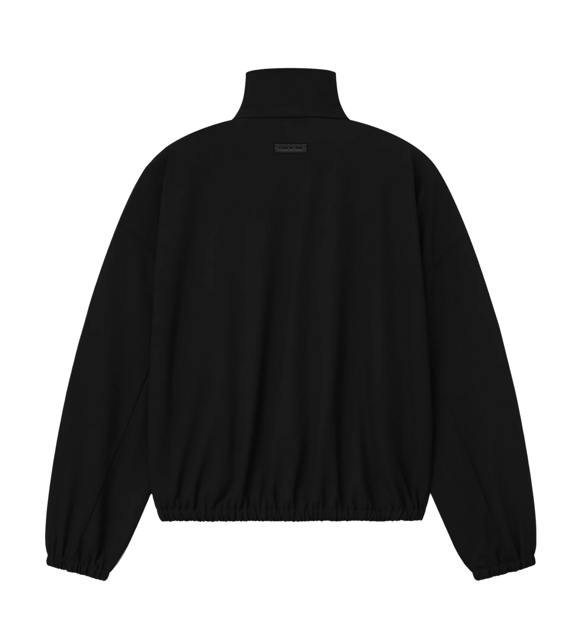 Wool Ripstop Half Zip Track Jacket in Black