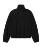 Wool Ripstop Half Zip Track Jacket in Black