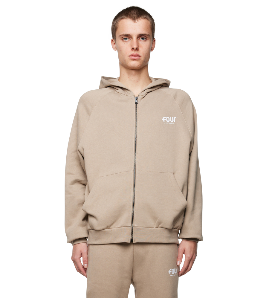 Logo Zip Up Vest Weathered Teak