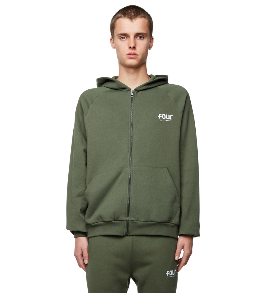 Logo Zip Up Vest Thyme