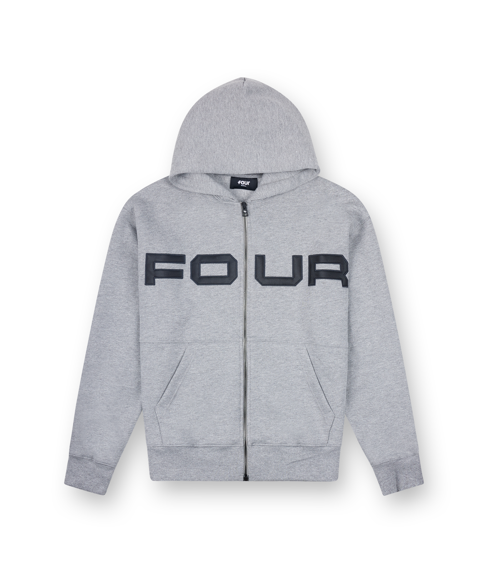 Bold Zip Up Hoodie Grijs Melange