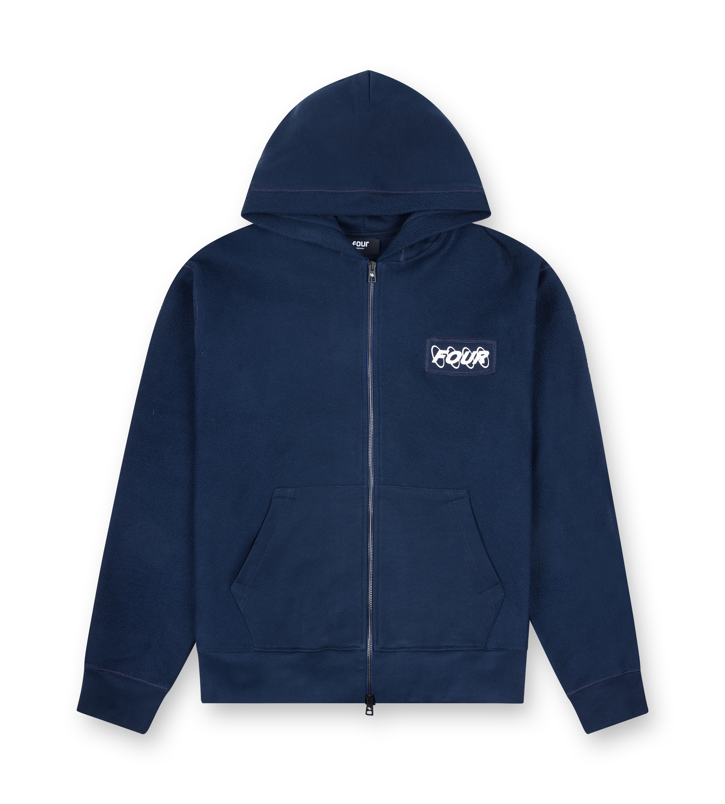 Circles Inside Out Zip Up Hoodie Marine Blue