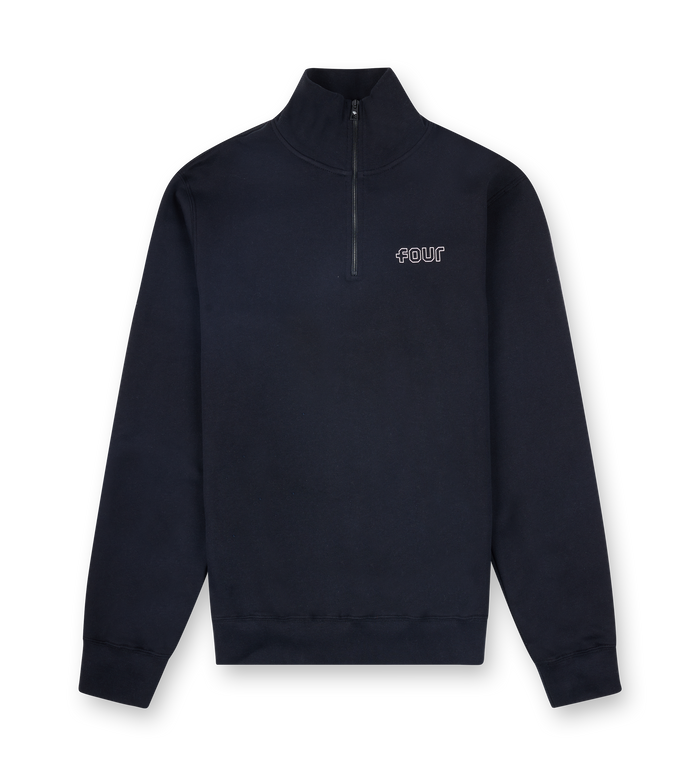 Outline Half Zip Black
