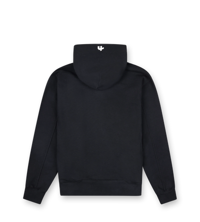 Outline Zip Up Hoodie Black