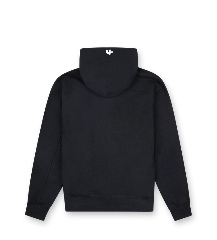 Outline Zip Up Hoodie Black