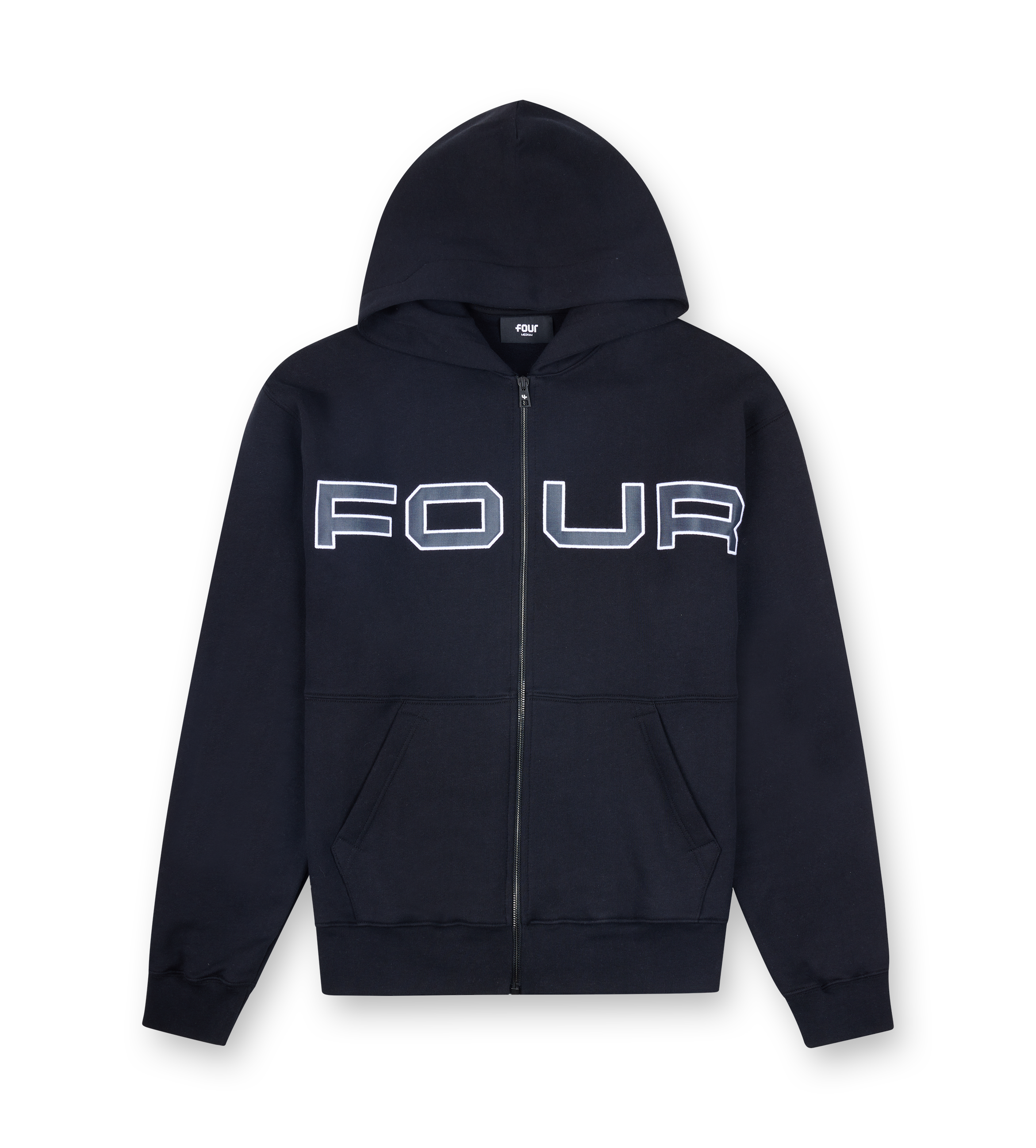 Bold Zip Up Hoodie Black