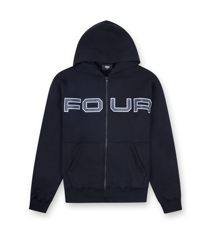 Bold Zip Up Hoodie Black
