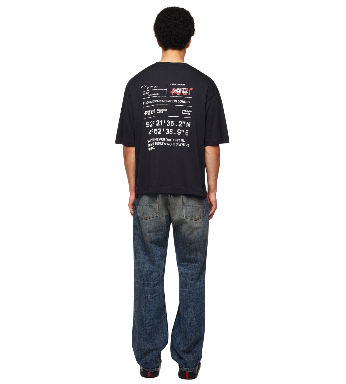 Quote Boxy T-shirt Zwart