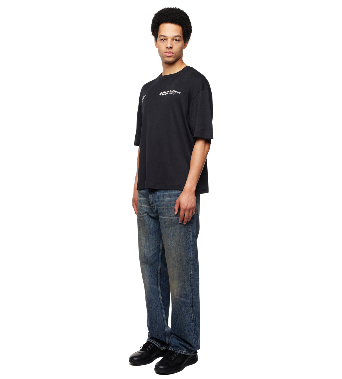 Quote Boxy T-shirt Zwart