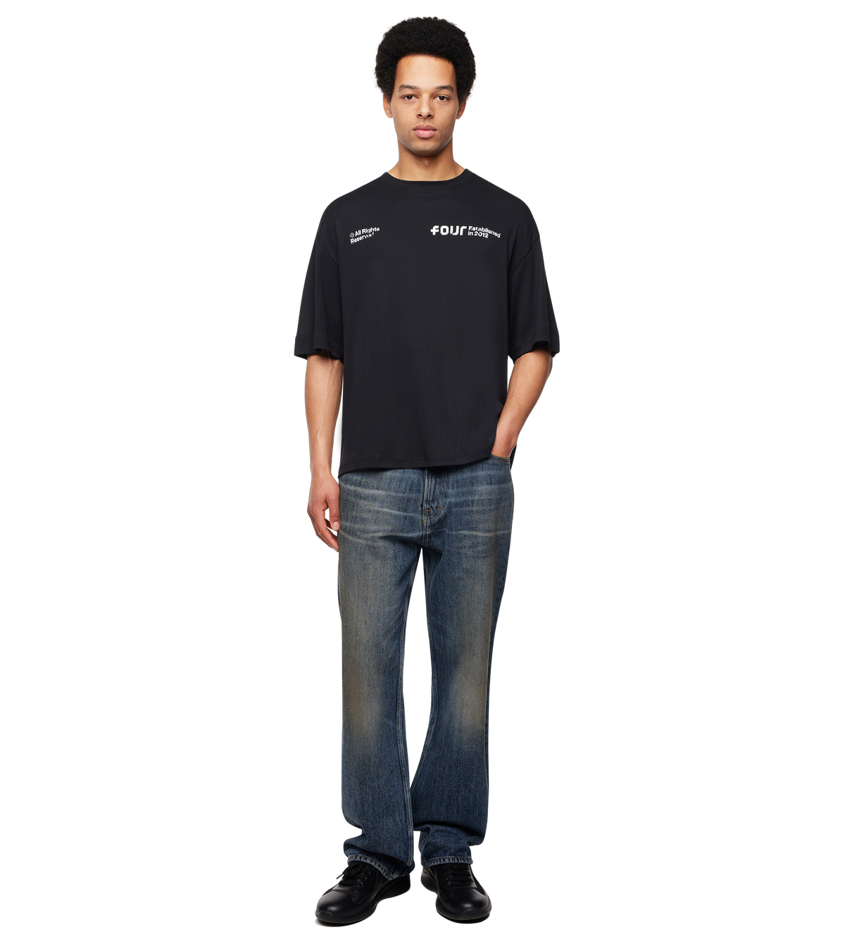 Quote Boxy T-shirt Zwart