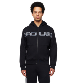 Bold Zip Up Hoodie Black
