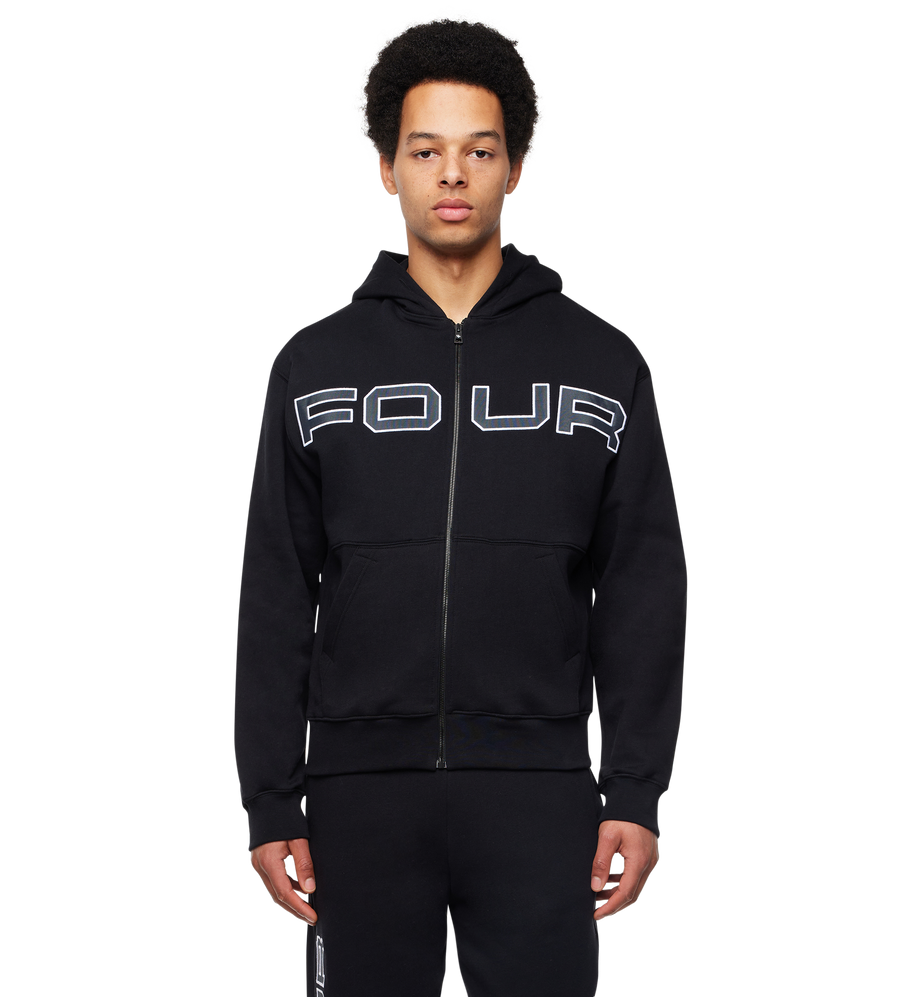 Bold Zip Up Hoodie Black