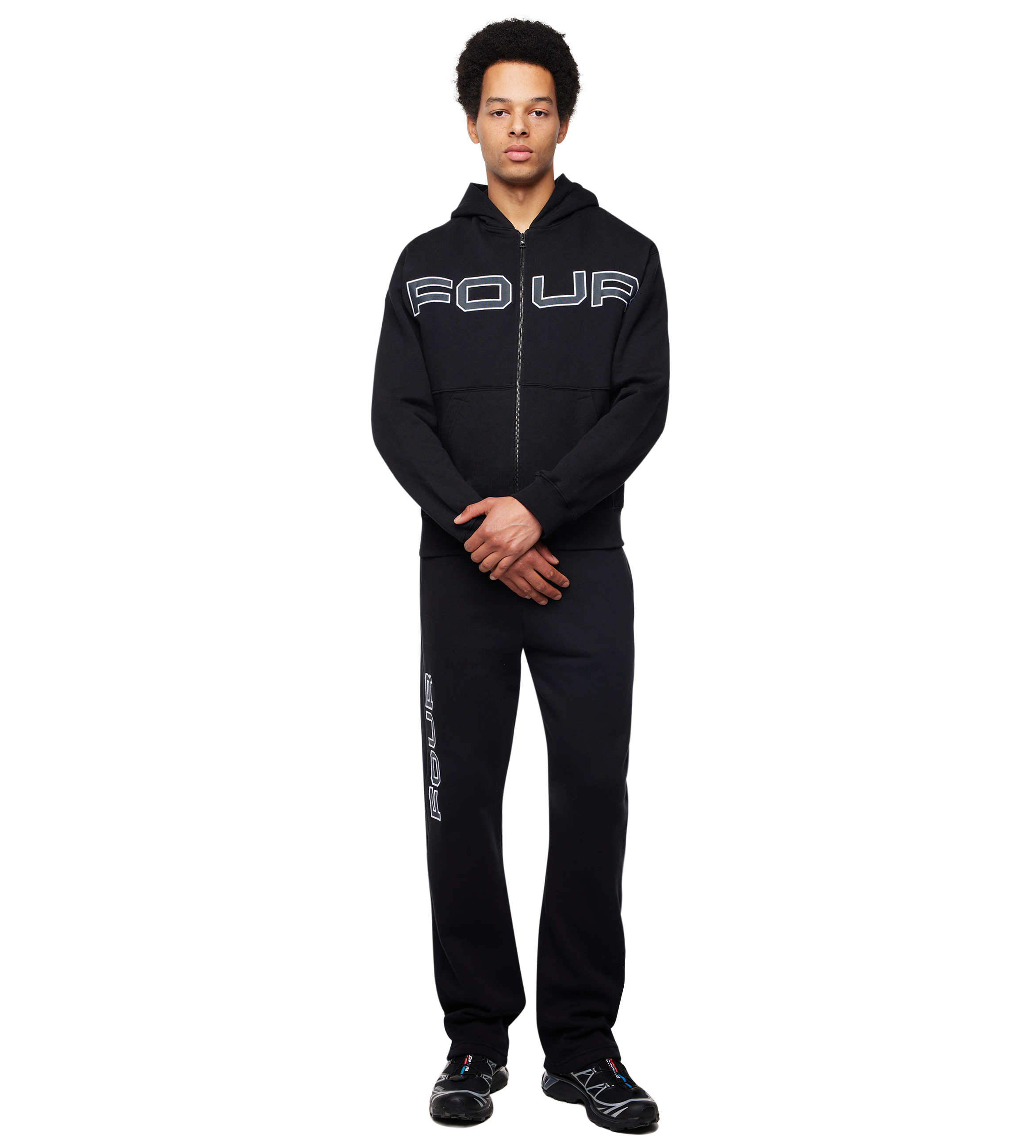 Bold Zip Up Hoodie Black
