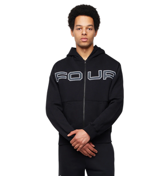 Bold Zip Up Hoodie Black