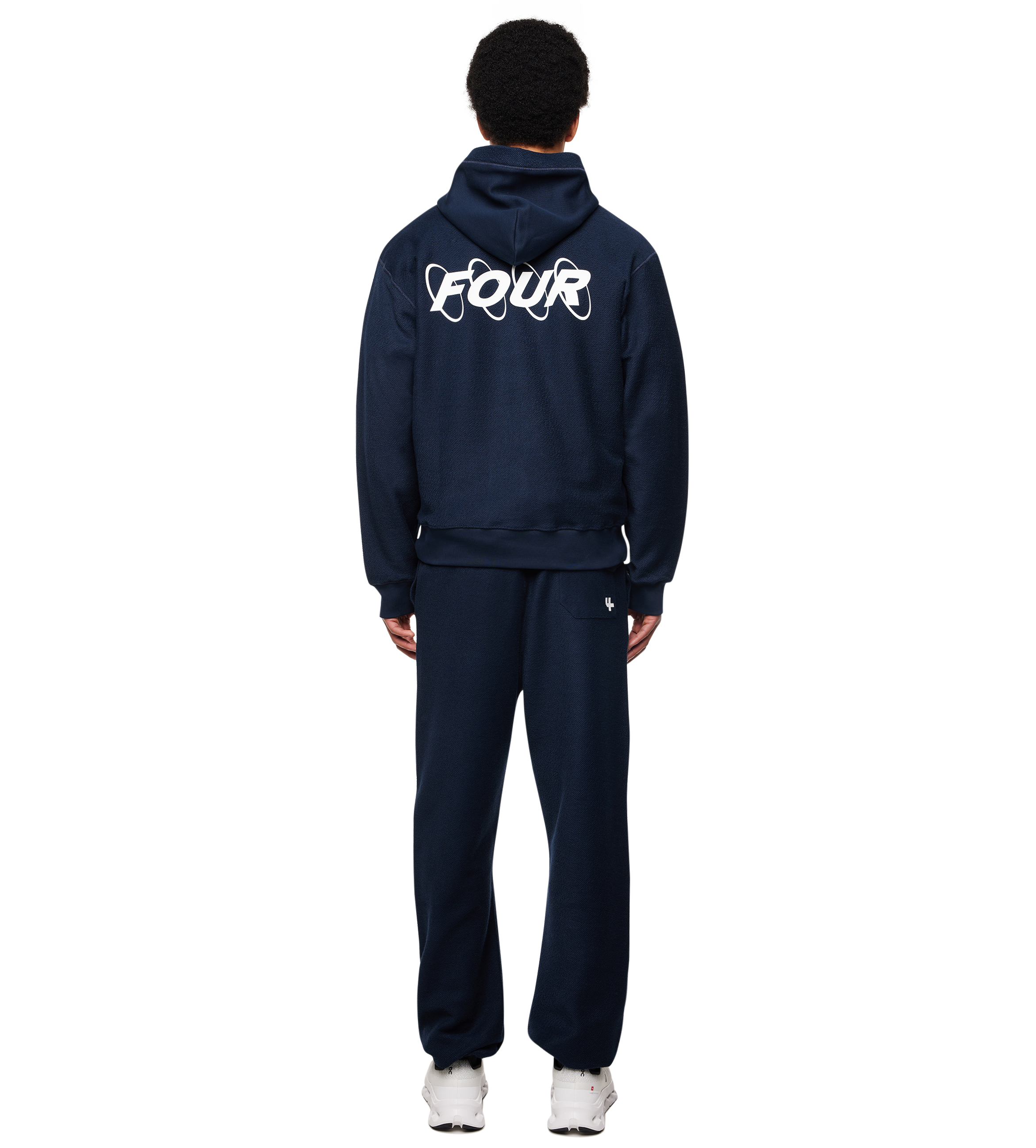 Circles Inside Out Zip Up Hoodie Marine Blue