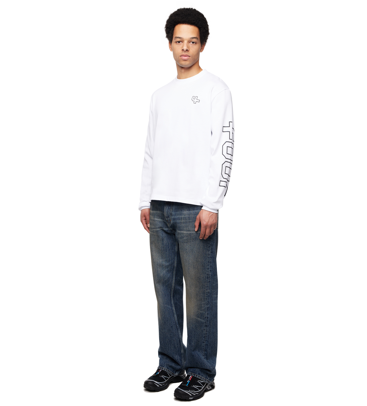 Outline Logo Longsleeve White