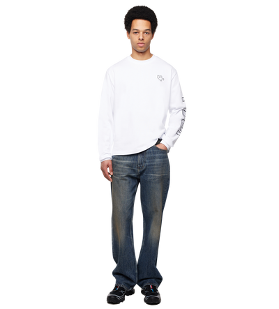 Outline Logo Longsleeve White