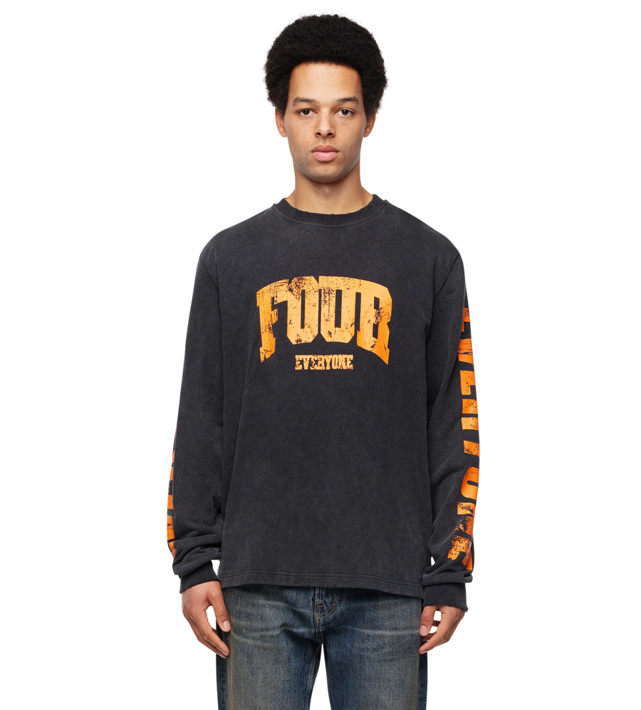 Four Everyone Longsleeve Washed Black/ Orange