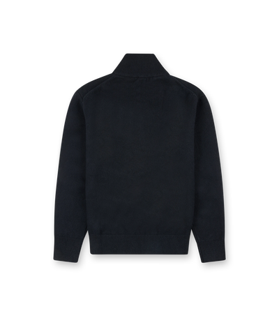 Knitted Zip Up Black/ Dark Grey