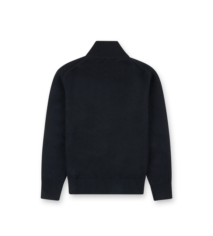 Knitted Zip Up Black/ Dark Grey