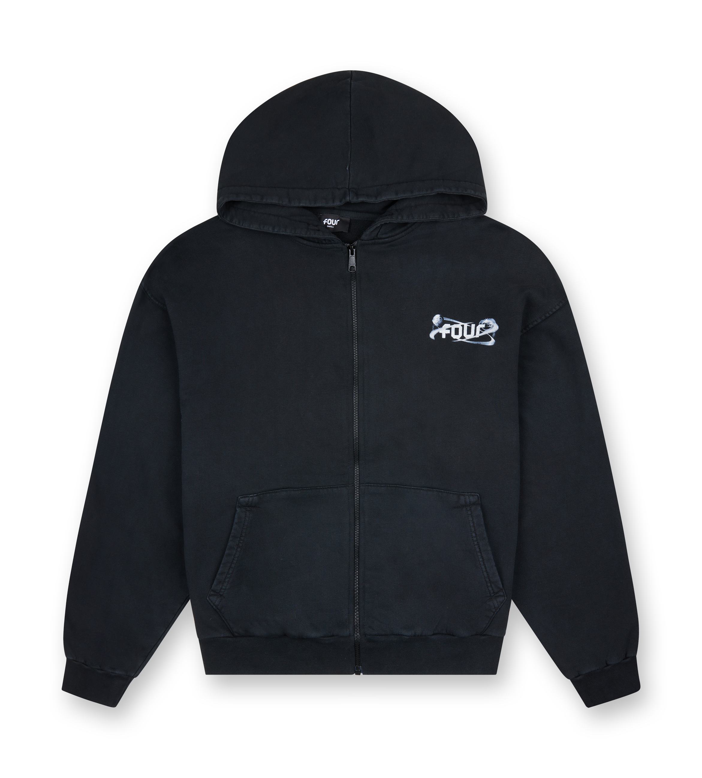 Globes Zip Up Vest Washed Black FOUR Amsterdam