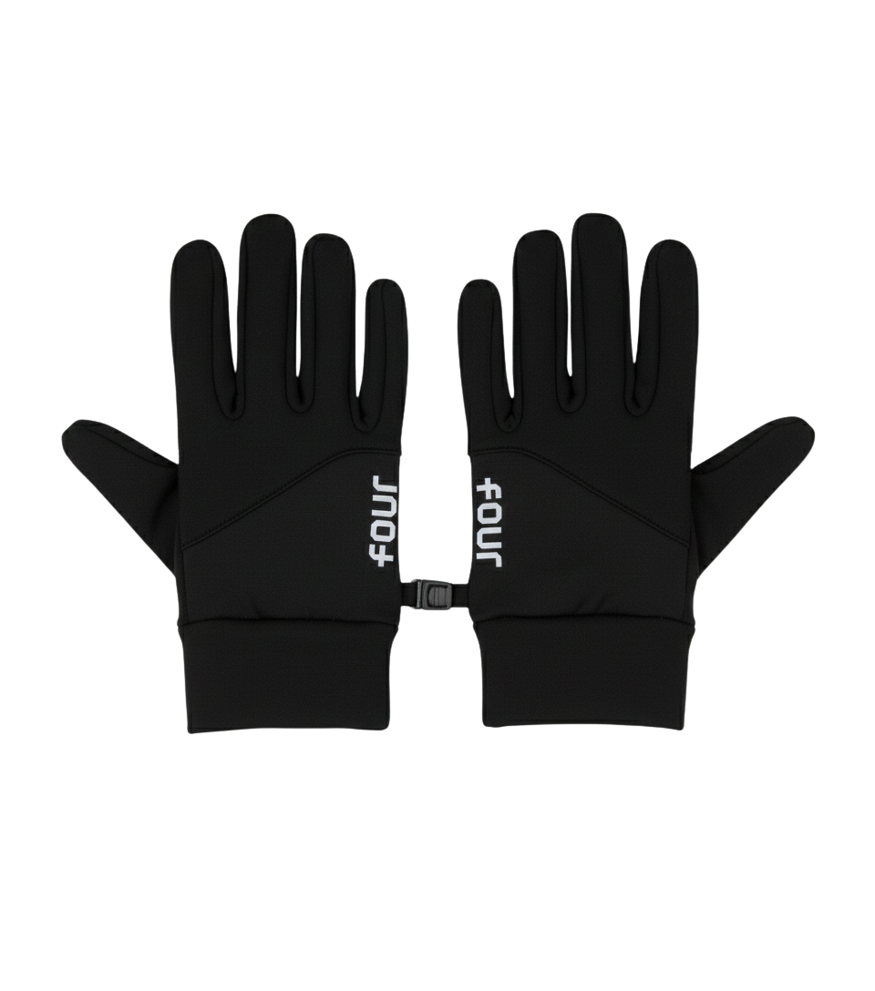Logo Reflective Gloves Black
