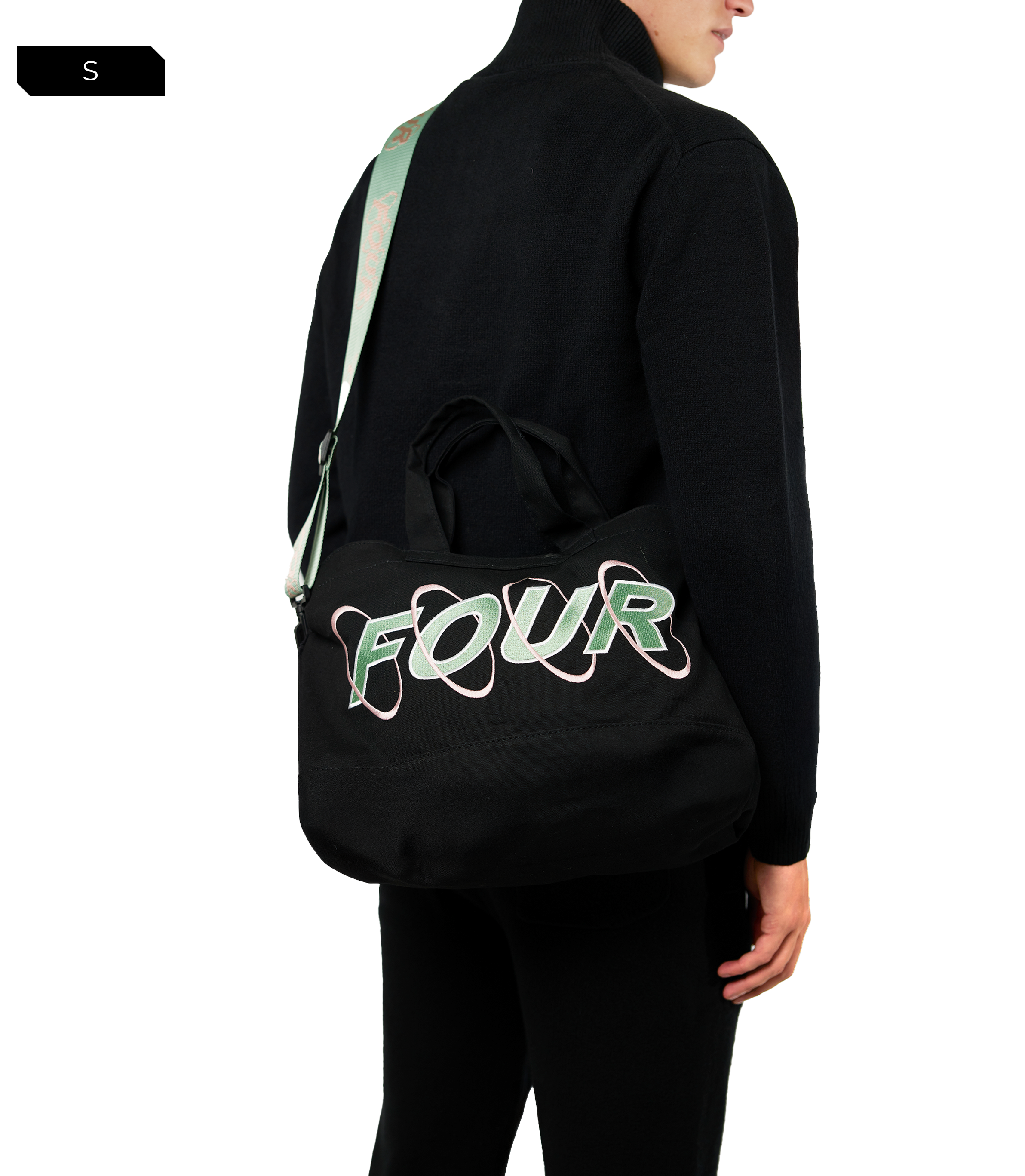 Circles Embroidery Shopper Matcha