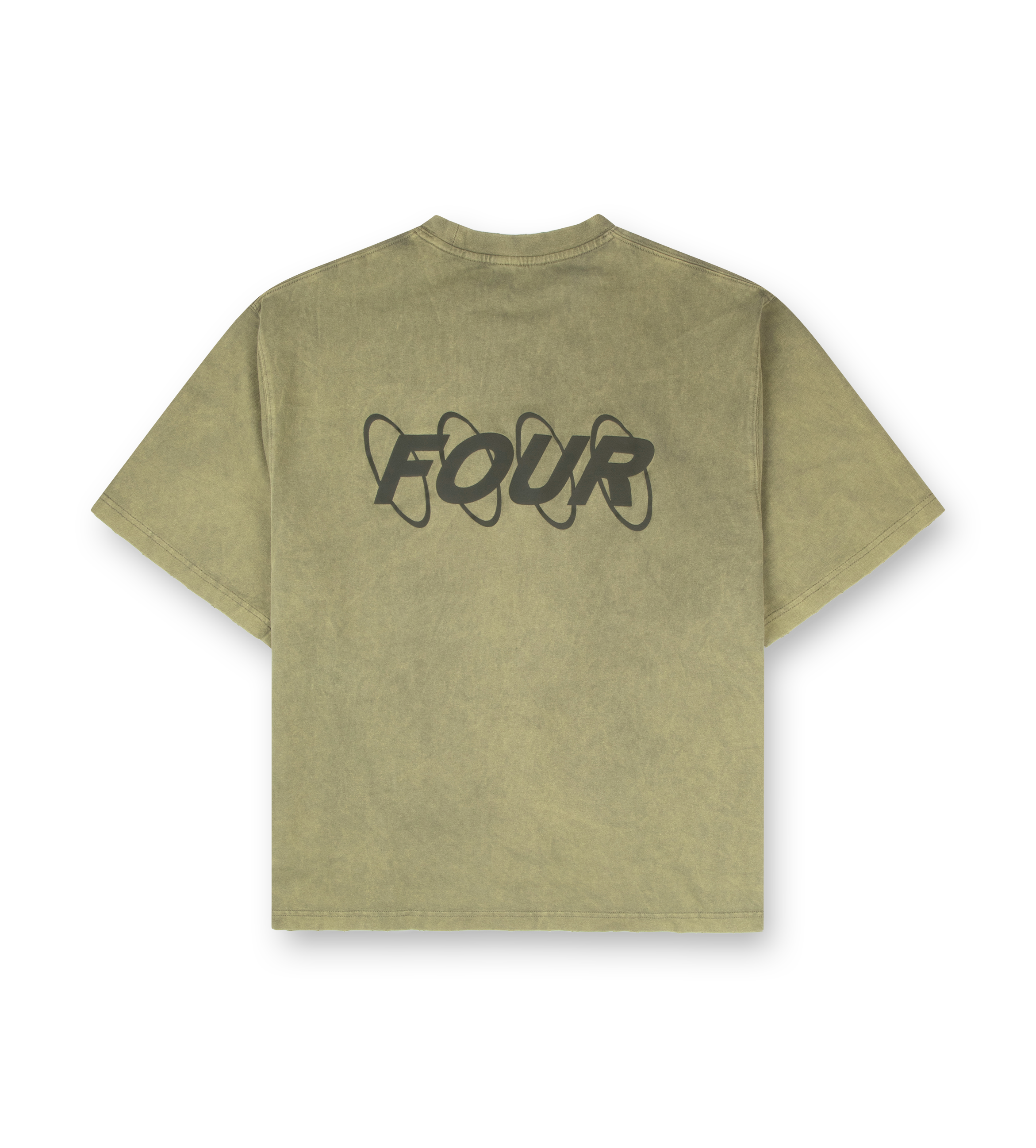 Circles Boxy T-Shirt Washed Moss Green
