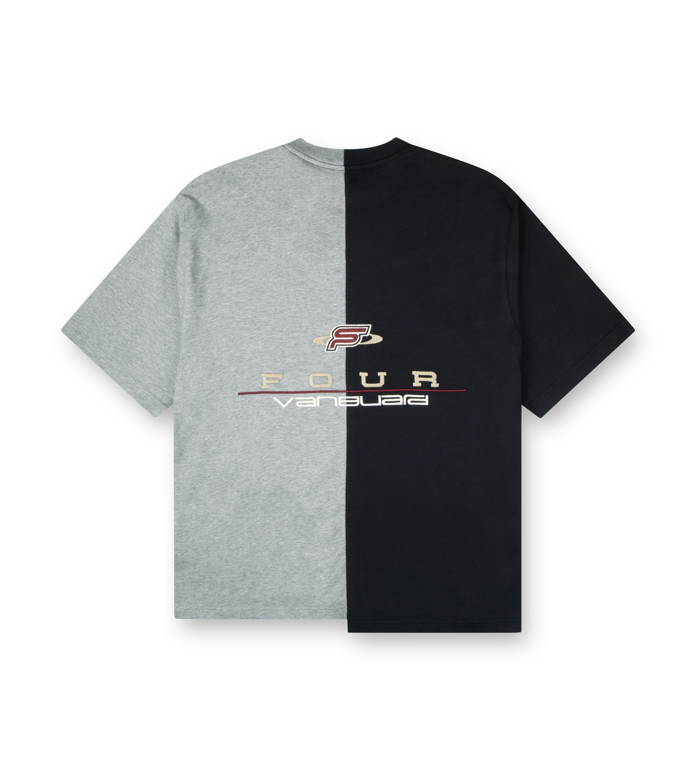 Split T-Shirt Black/ Grey Melange