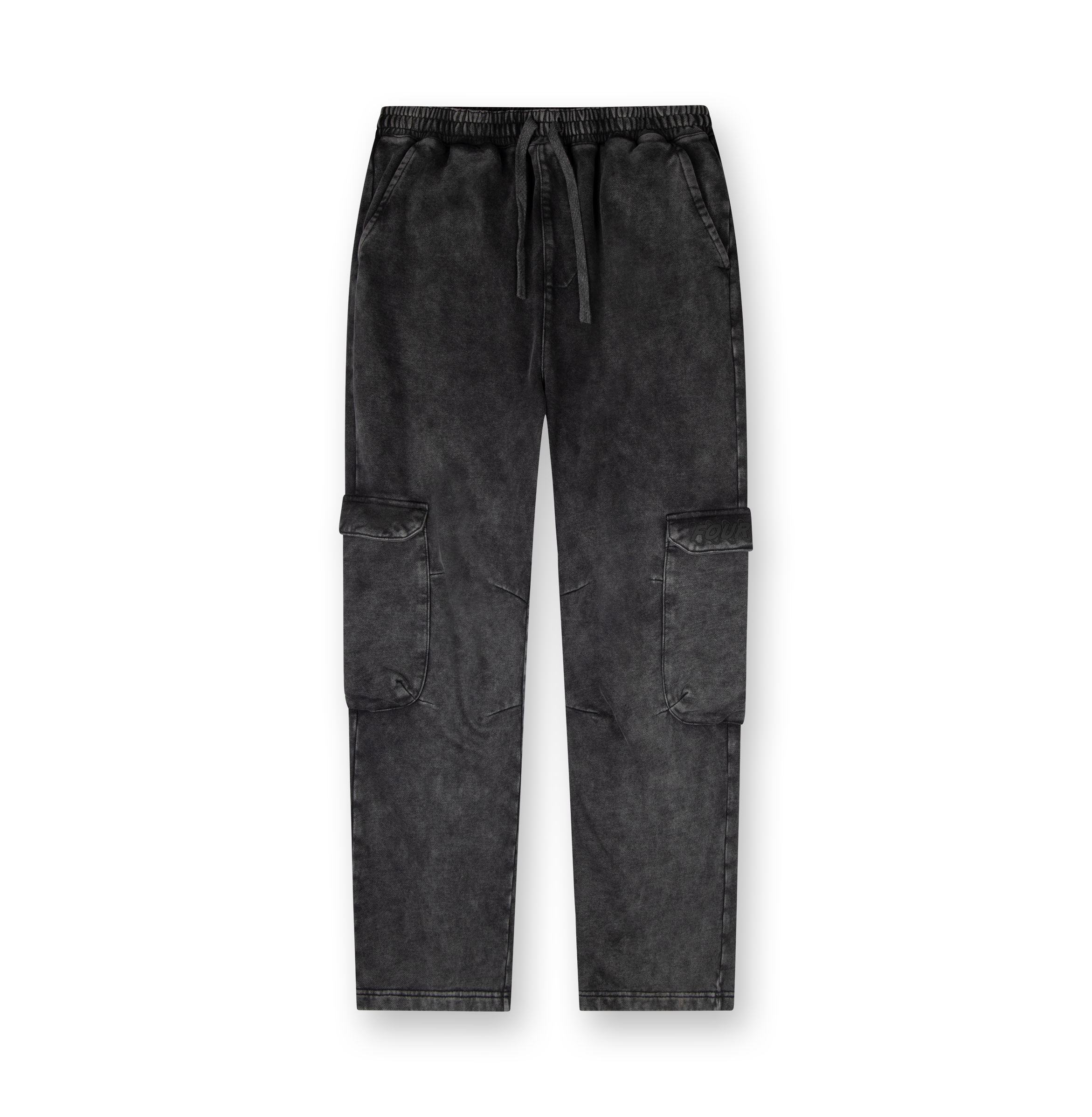 Circles Cargo Sweatpants Washed Black
