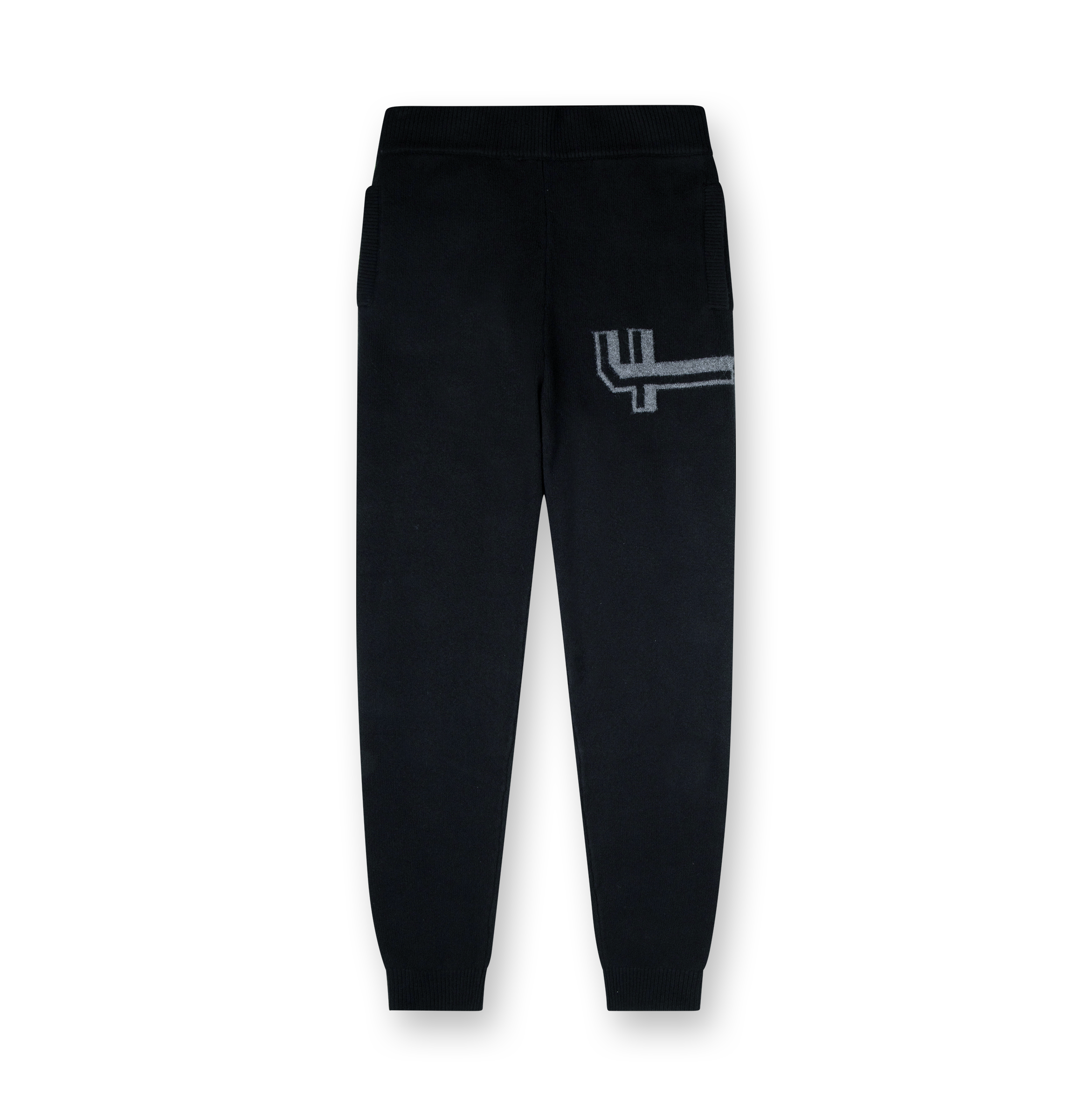 Knitted Pants Cuffed Black/ Dark Grey