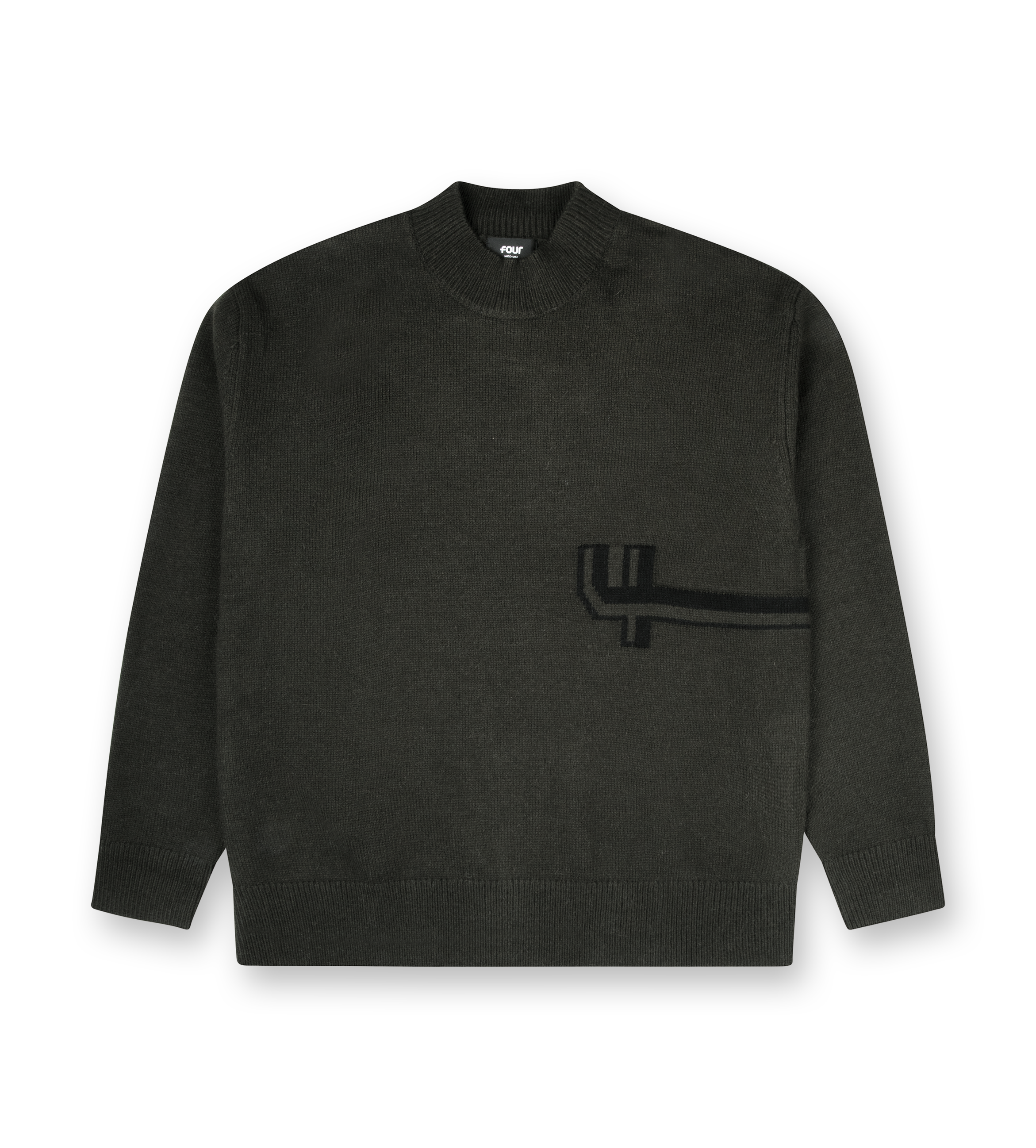 Knitted Crewneck Dark Green/ Black