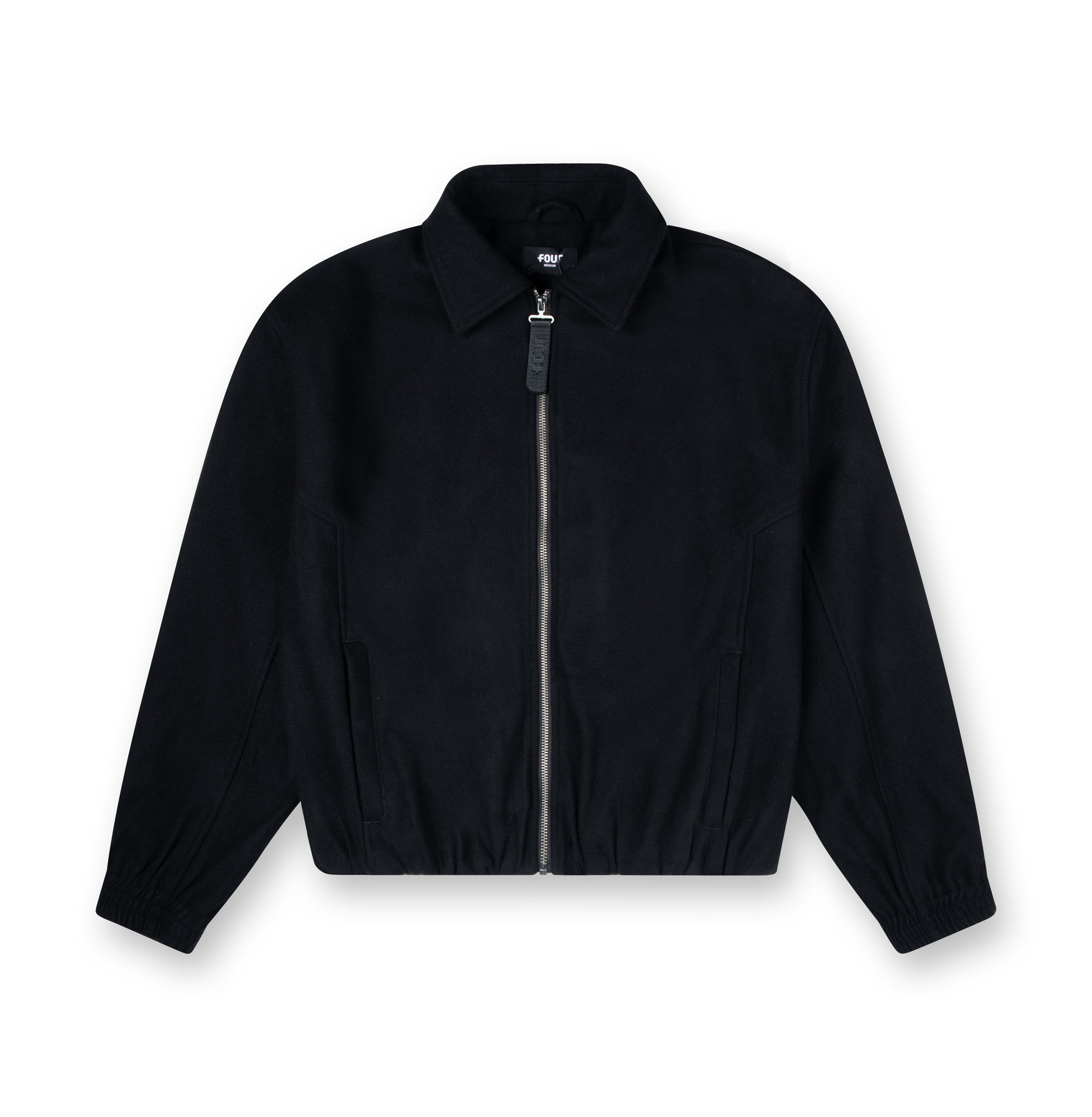 Logo Wool Square Jacket Black