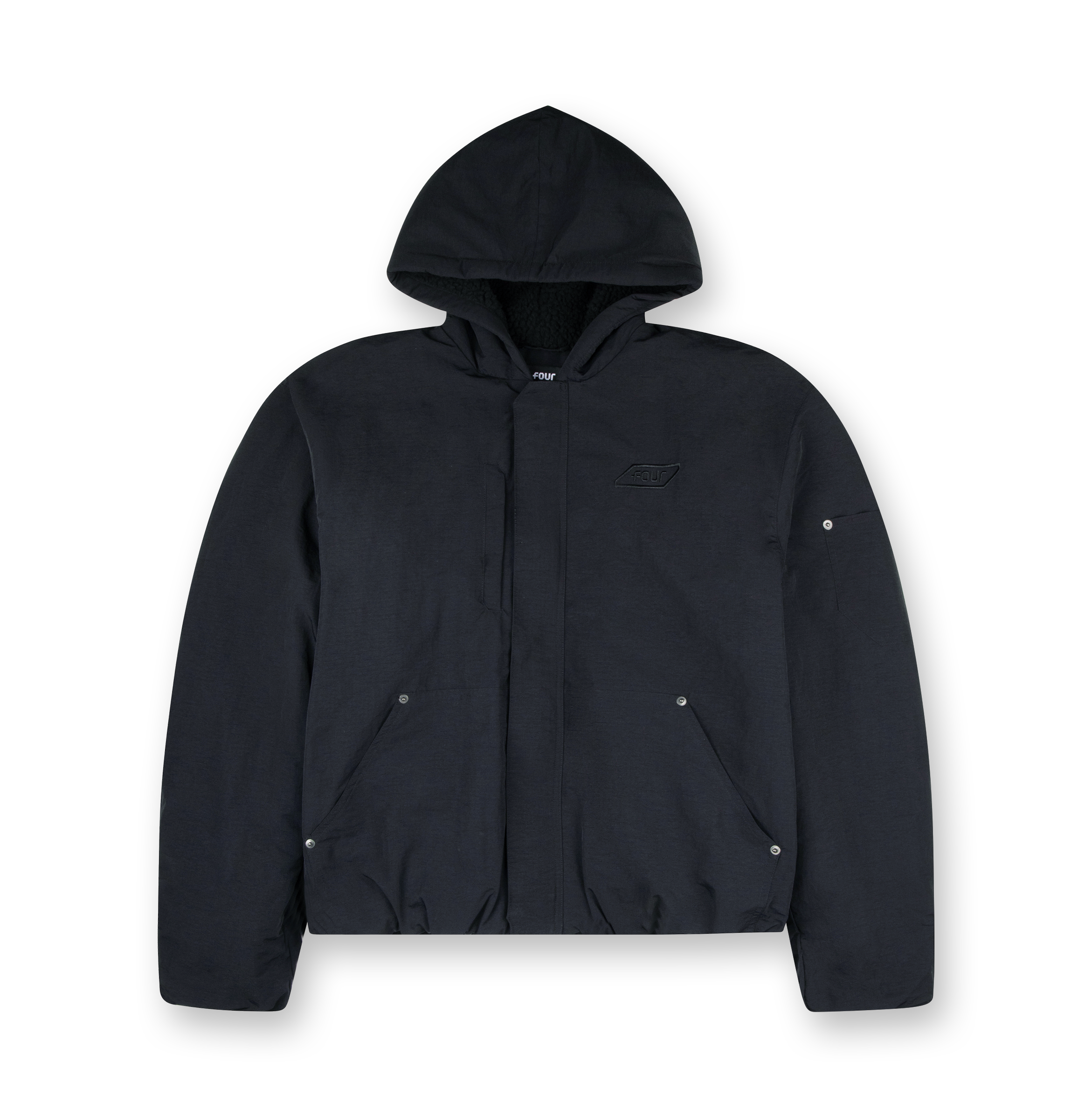 Square Logo Double Layered Jacket Black