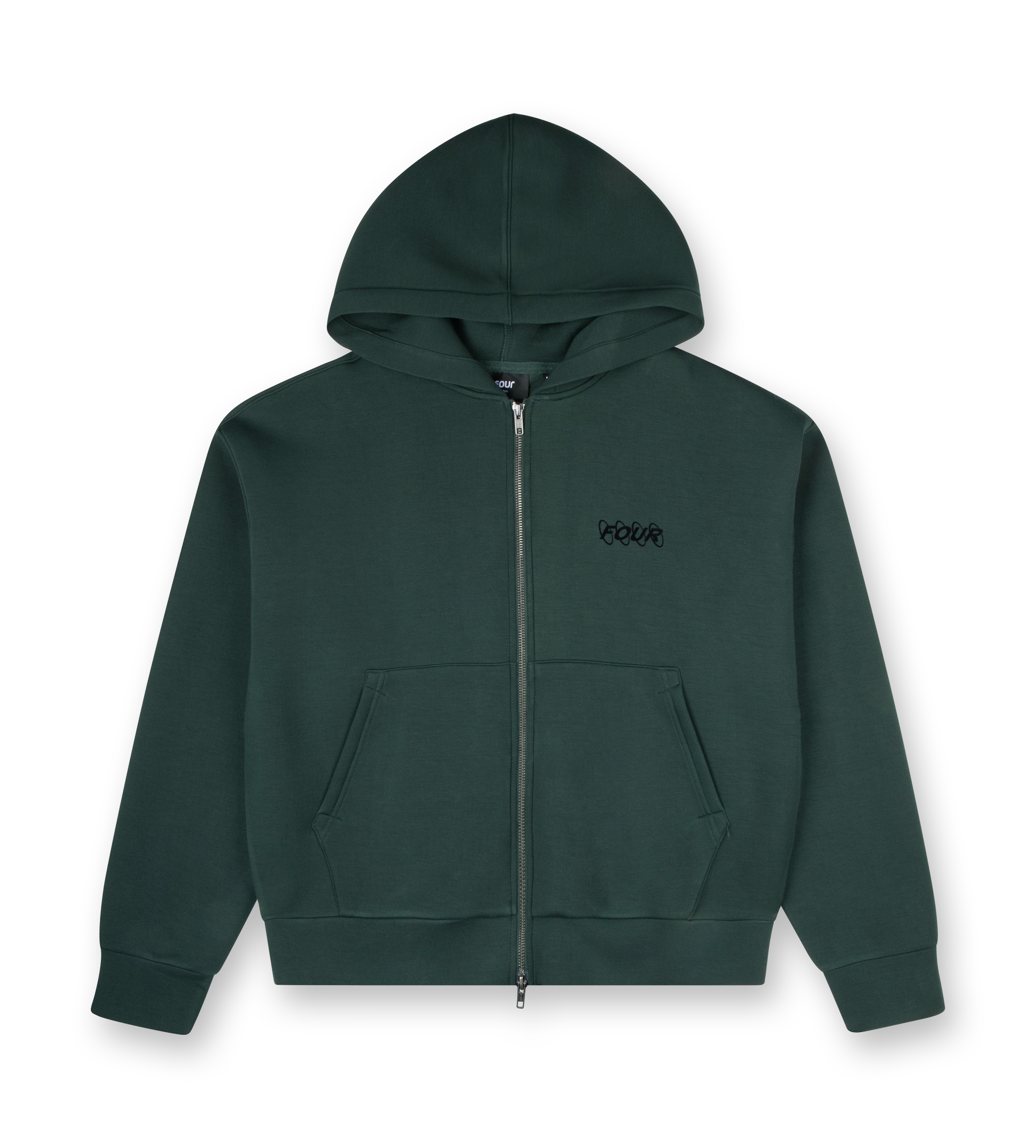 Circles Scuba Zip Up Hoodie Deep Forest