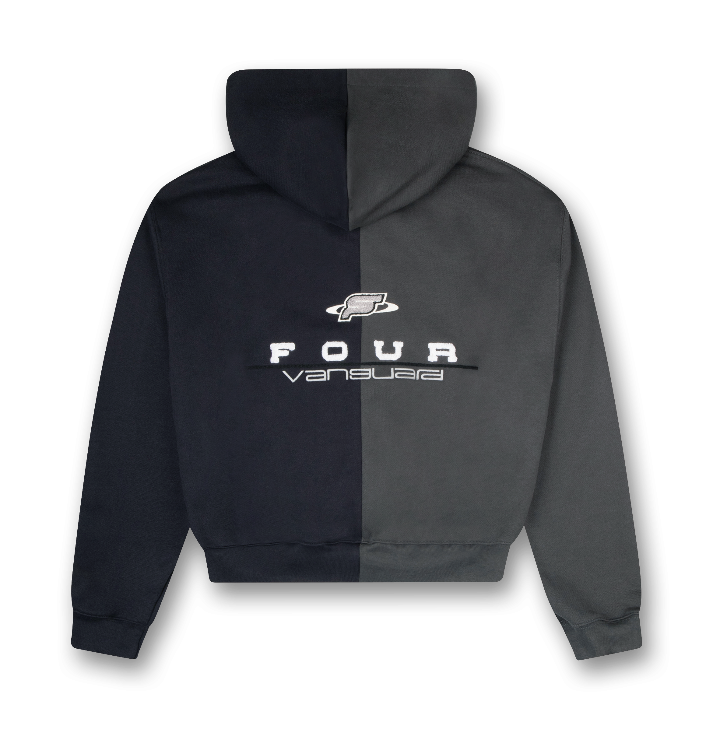 Split Zip Up Hoodie Black/ Raven
